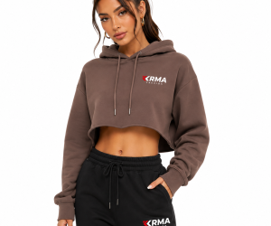Women’s Premium Cropped Hoodie & Jogger Set – Style Meets Comfort 🤎🖤