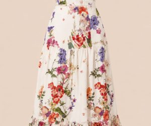 Elegant White Floral Strapless Maxi Dress | Women’s Summer Garden Party Dress